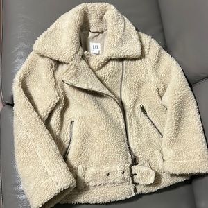 Sherpa Ivory Frost Biker Jacket